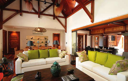 Indischer Ozean - MAURITIUS - Poste Lafayette - Sankhara Villa - cosy asian style living area