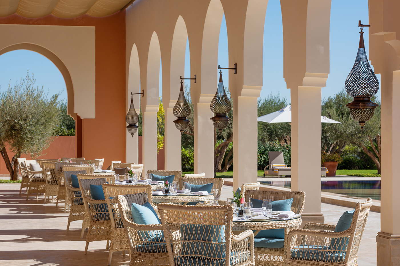 Luxus-Hotelvilla beheizbarer Pool Butlerservice Marrakech Marokko