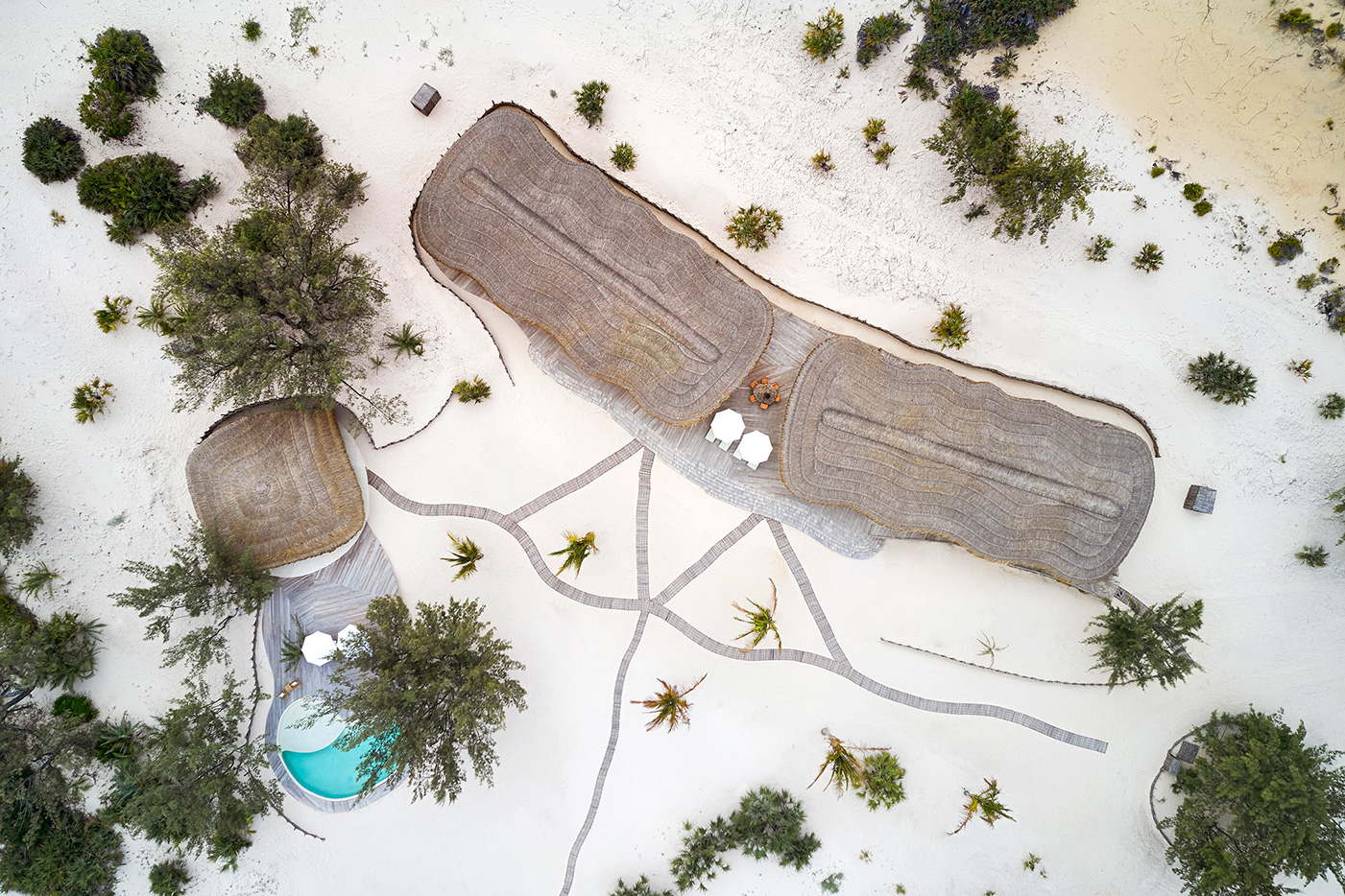 Luxusresort-private Bungalows mit eigenem Strand und Pool-Mosambik Benguerra Island