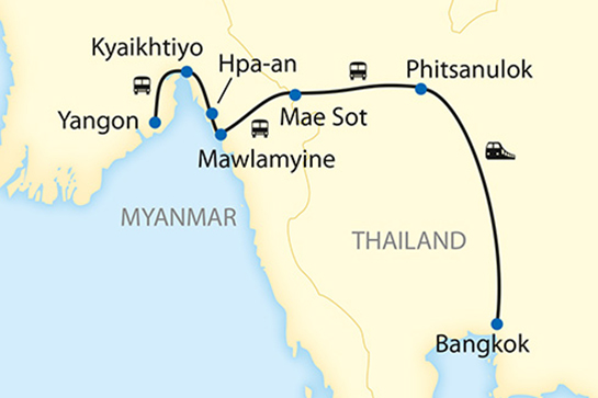 Thailand Myanmar Karte Privatreise